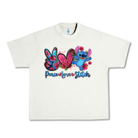 Pistachio peace love stitch Urban Heavy Tee - Zillion Design Studio