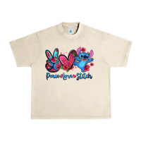 Sandshell peace love stitch Urban Heavy Tee - Zillion Design Studio