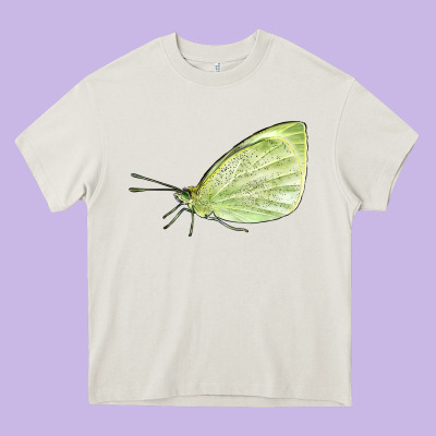 Cabbage White Butterfly Heavy Core Tee Designed By Lillyallendesigns