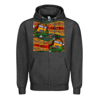 Charcoal Heather christmas school bus seamless pattern Zipper Hoodie - BundleAndBundleShop
