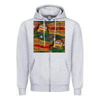 Heather Grey christmas school bus seamless pattern Zipper Hoodie - BundleAndBundleShop