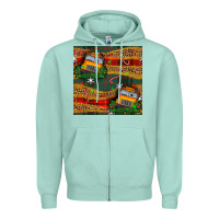 Seafoam christmas school bus seamless pattern Zipper Hoodie - BundleAndBundleShop