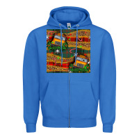 True Royal christmas school bus seamless pattern Zipper Hoodie - BundleAndBundleShop