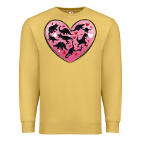 Antique Gold dinosaur valentine heart Premium Sweatshirt - MaliasSmallBusiness
