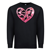 Black dinosaur valentine heart Premium Sweatshirt - MaliasSmallBusiness