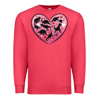 Cardinal dinosaur valentine heart Premium Sweatshirt - MaliasSmallBusiness