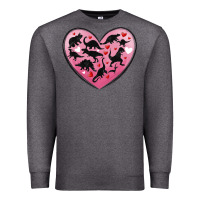 Charcoal Heather dinosaur valentine heart Premium Sweatshirt - MaliasSmallBusiness