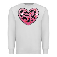 Dove Grey dinosaur valentine heart Premium Sweatshirt - MaliasSmallBusiness