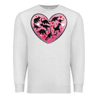 Oatmeal Heather dinosaur valentine heart Premium Sweatshirt - MaliasSmallBusiness