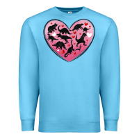 Ocean Blue dinosaur valentine heart Premium Sweatshirt - MaliasSmallBusiness