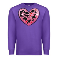 Purple dinosaur valentine heart Premium Sweatshirt - MaliasSmallBusiness