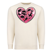 Sandshell dinosaur valentine heart Premium Sweatshirt - MaliasSmallBusiness
