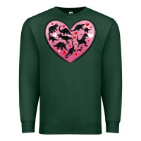 Sports Green dinosaur valentine heart Premium Sweatshirt - MaliasSmallBusiness
