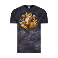 Cloud Black sunflower with goat Vintage Tee - RanaPortraitStore