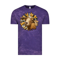 Cloud Purple sunflower with goat Vintage Tee - RanaPortraitStore