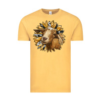 Vintage Mustard sunflower with goat Vintage Tee - RanaPortraitStore