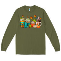Army Green fall coffee cups Long Sleeve Tee - AdoDesignShop