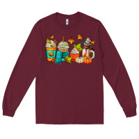 Burgundy fall coffee cups Long Sleeve Tee - AdoDesignShop