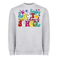 Heather Grey happy last day of school Heavyweight Sweatshirt - texasbilliewilder