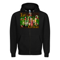 Black Christmas cocktail Zipper Hoodie - AdoDesignShop