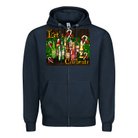 Navy Christmas cocktail Zipper Hoodie - AdoDesignShop