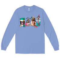 Colony Blue cat  coffee cup Long Sleeve Tee - AdoDesignShop