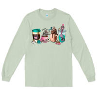 Matcha cat  coffee cup Long Sleeve Tee - AdoDesignShop