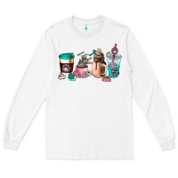 White cat  coffee cup Long Sleeve Tee - AdoDesignShop