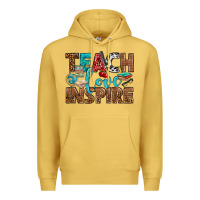 Antique Gold Teach Love Inspire With Leopard Premium Hoodie - BundleAndBundleShop