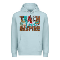 Blue Mist Teach Love Inspire With Leopard Premium Hoodie - BundleAndBundleShop
