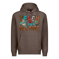 Coffee Teach Love Inspire With Leopard Premium Hoodie - BundleAndBundleShop
