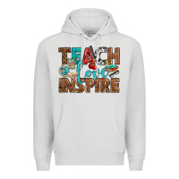 Dove Grey Teach Love Inspire With Leopard Premium Hoodie - BundleAndBundleShop