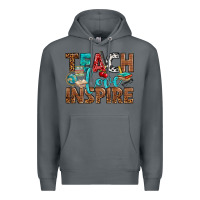 Rock Teach Love Inspire With Leopard Premium Hoodie - BundleAndBundleShop