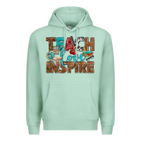 Seafoam Teach Love Inspire With Leopard Premium Hoodie - BundleAndBundleShop