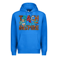 True Royal Teach Love Inspire With Leopard Premium Hoodie - BundleAndBundleShop