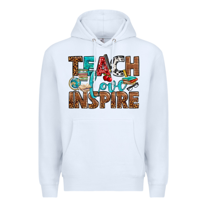 Teach Love Inspire With Leopard Premium Hoodie by BundleAndBundleShop | Teevron