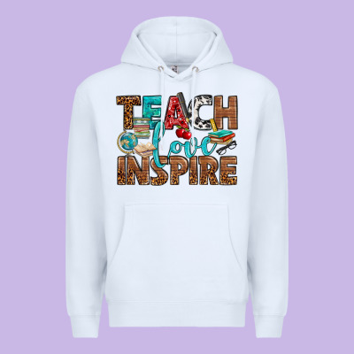 Teach Love Inspire With Leopard Premium Hoodie Designed By Bundleandbundleshop