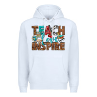 White Teach Love Inspire With Leopard Premium Hoodie - BundleAndBundleShop