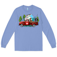 Colony Blue lvn nurse truck with cactus and sunflowers Long Sleeve Tee - AdoDesignShop