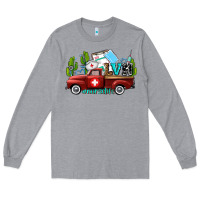 Heather Grey lvn nurse truck with cactus and sunflowers Long Sleeve Tee - AdoDesignShop