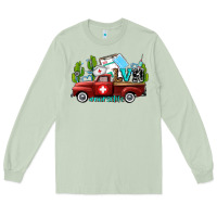 Matcha lvn nurse truck with cactus and sunflowers Long Sleeve Tee - AdoDesignShop