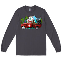 Smoke lvn nurse truck with cactus and sunflowers Long Sleeve Tee - AdoDesignShop