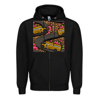 Black flower leopard school bus seamless pattern Zipper Hoodie - BundleAndBundleShop