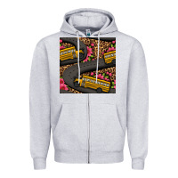 Flower Leopard School Bus Seamless Pattern Zipper Hoodie | Teevron