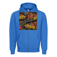 True Royal flower leopard school bus seamless pattern Zipper Hoodie - BundleAndBundleShop