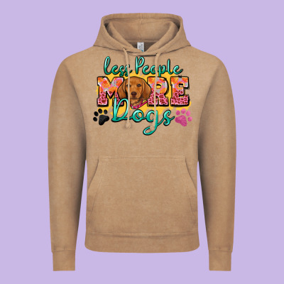 Less People More Dogs Vintage Hoodie Designed By Zillion Design Studio