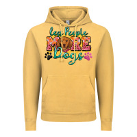 Vintage Mustard less people more dogs Vintage Hoodie - Zillion Design Studio