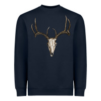 Navy deer skull Heavyweight Sweatshirt - RanaPortraitStore