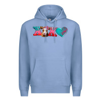 Colony Blue xoxo guarnsey cow Premium Hoodie - AdoDesignShop
