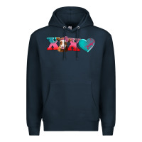 Navy xoxo guarnsey cow Premium Hoodie - AdoDesignShop